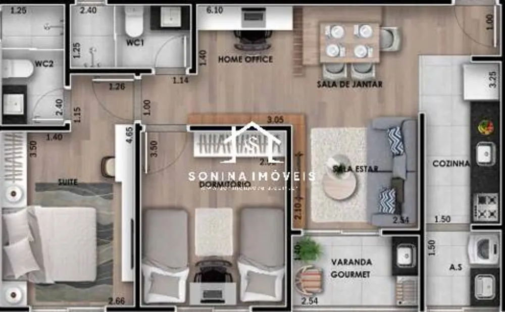 Apartamento, 1 quarto, 46 m² - Foto 4