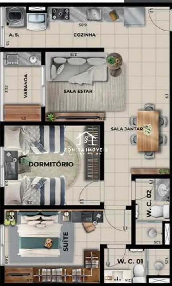 Apartamento, 2 quartos, 64 m² - Foto 2