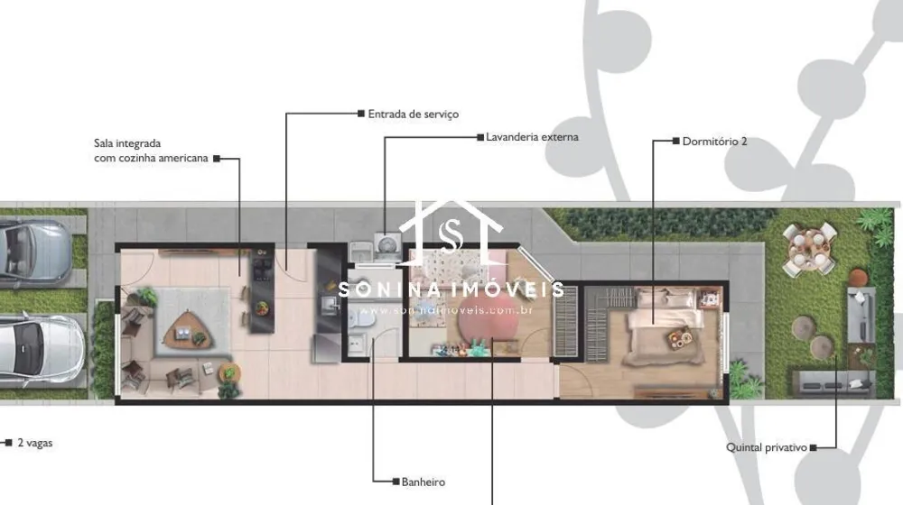 Casa, 2 quartos, 69 m² - Foto 2