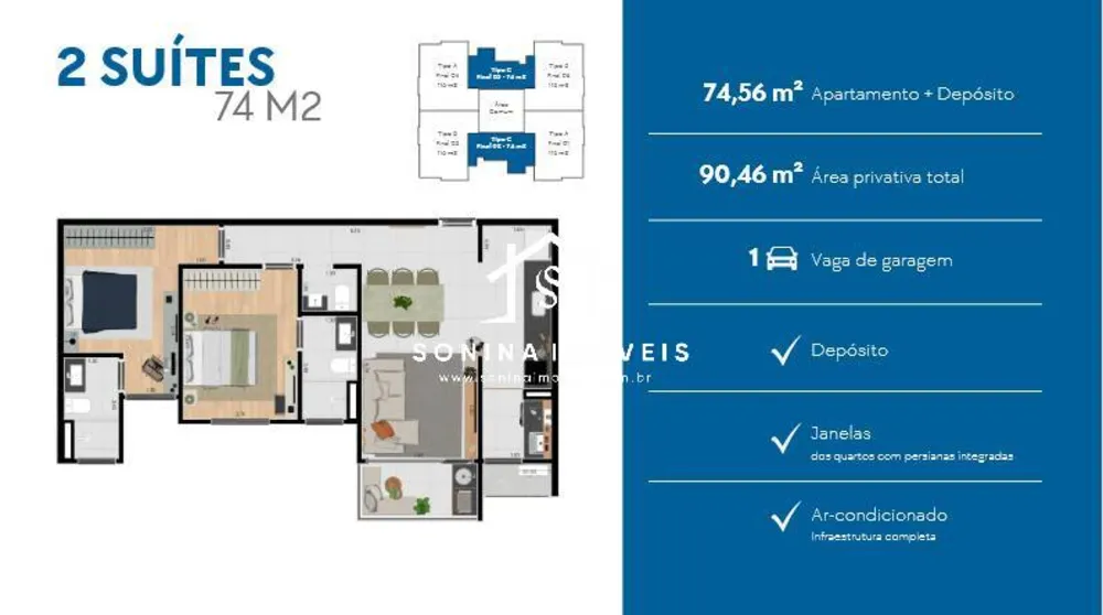 Apartamento, 2 quartos, 74 m² - Foto 7
