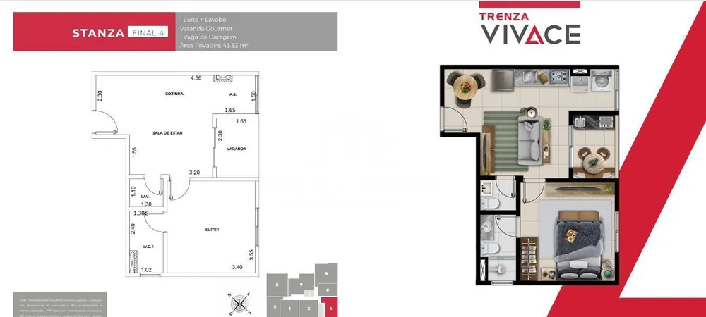 Apartamento, 1 quarto, 43 m² - Foto 12