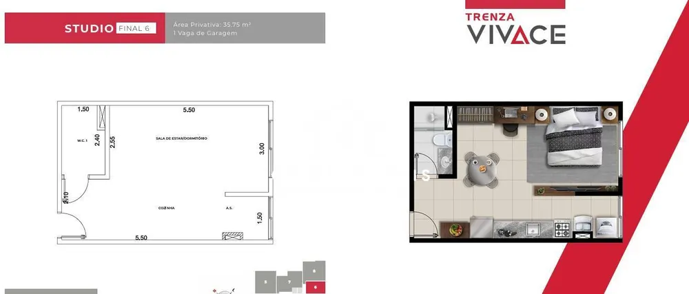 Apartamento, 1 quarto, 43 m² - Foto 5