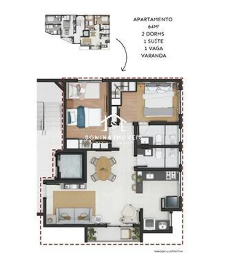 Apartamento, 2 quartos, 64 m² - Foto 3