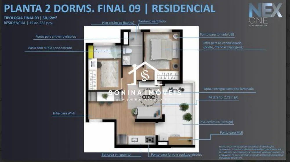 Apartamento, 2 quartos, 50 m² - Foto 3