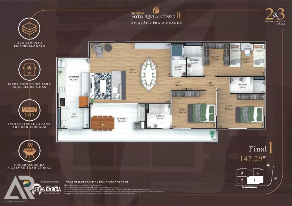 Apartamento à venda com 3 quartos, 147m² - Foto 5