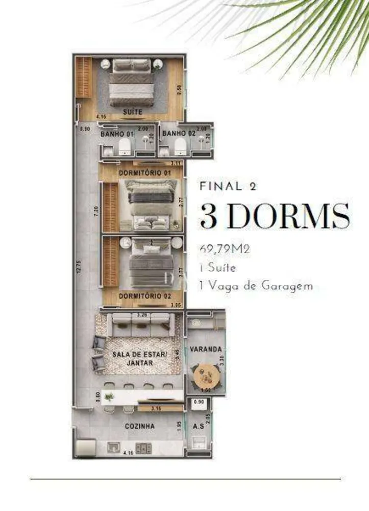 Apartamento, 2 quartos, 67 m² - Foto 1
