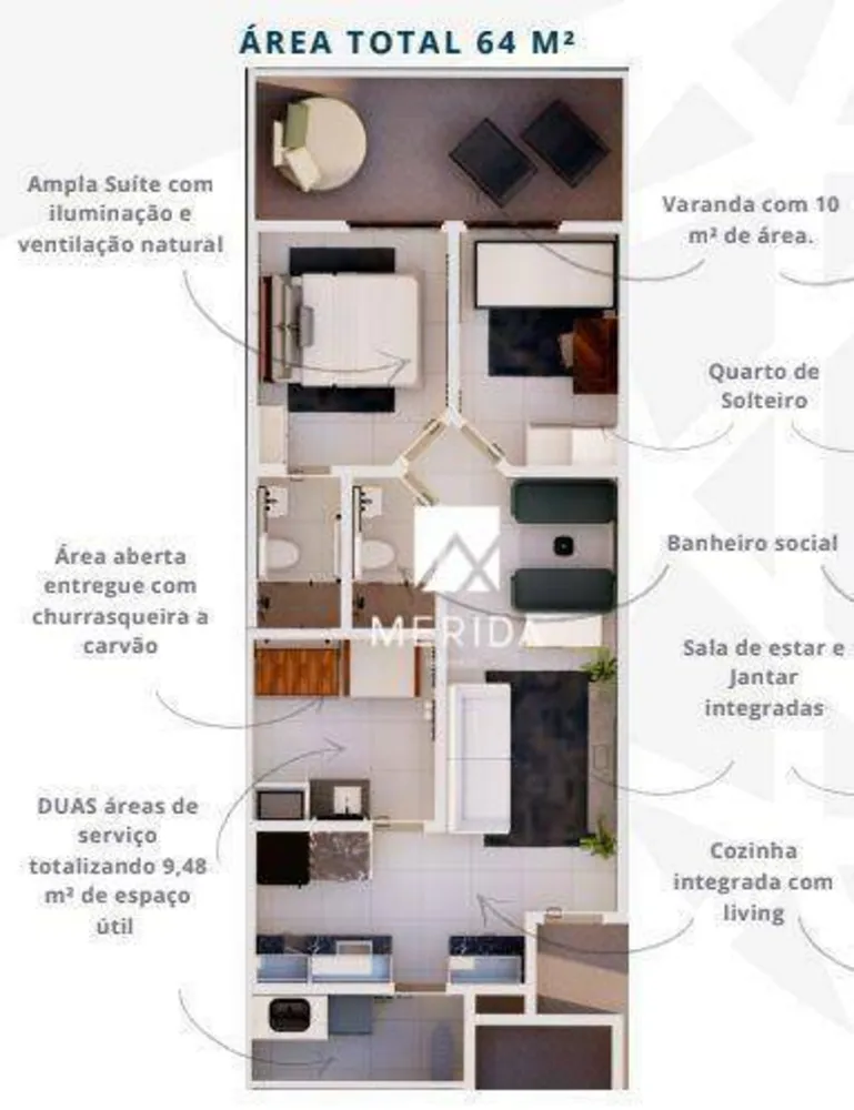 Apartamento, 2 quartos, 64 m² - Foto 2