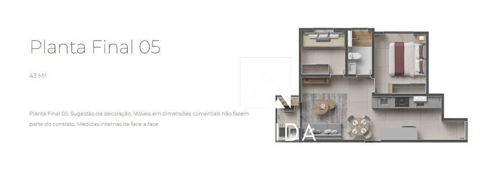 Apartamento, 2 quartos, 43 m² - Foto 3