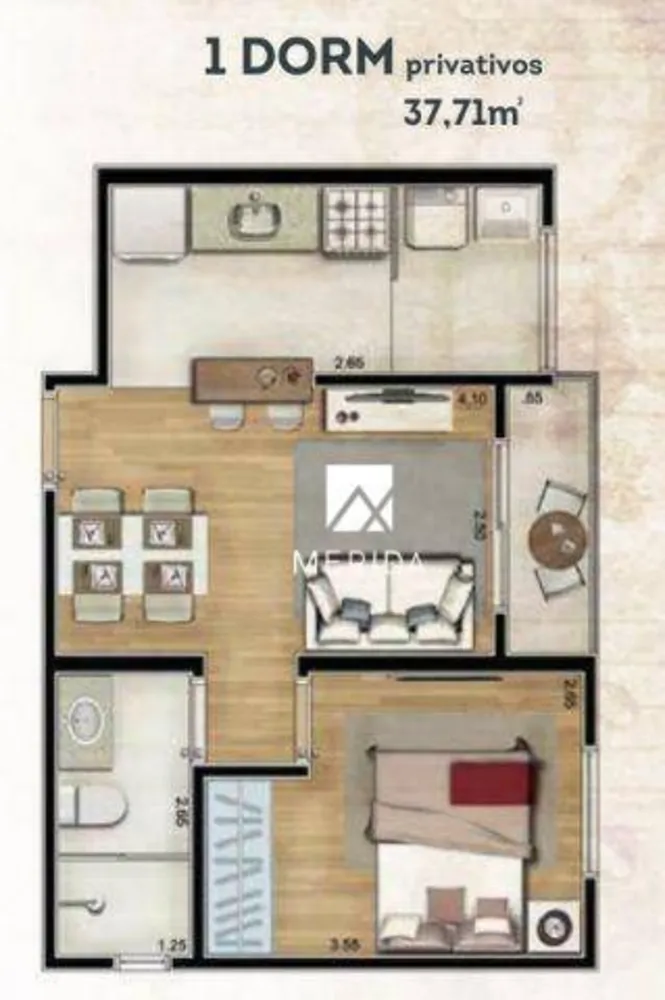 Apartamento, 1 quarto, 37 m² - Foto 7