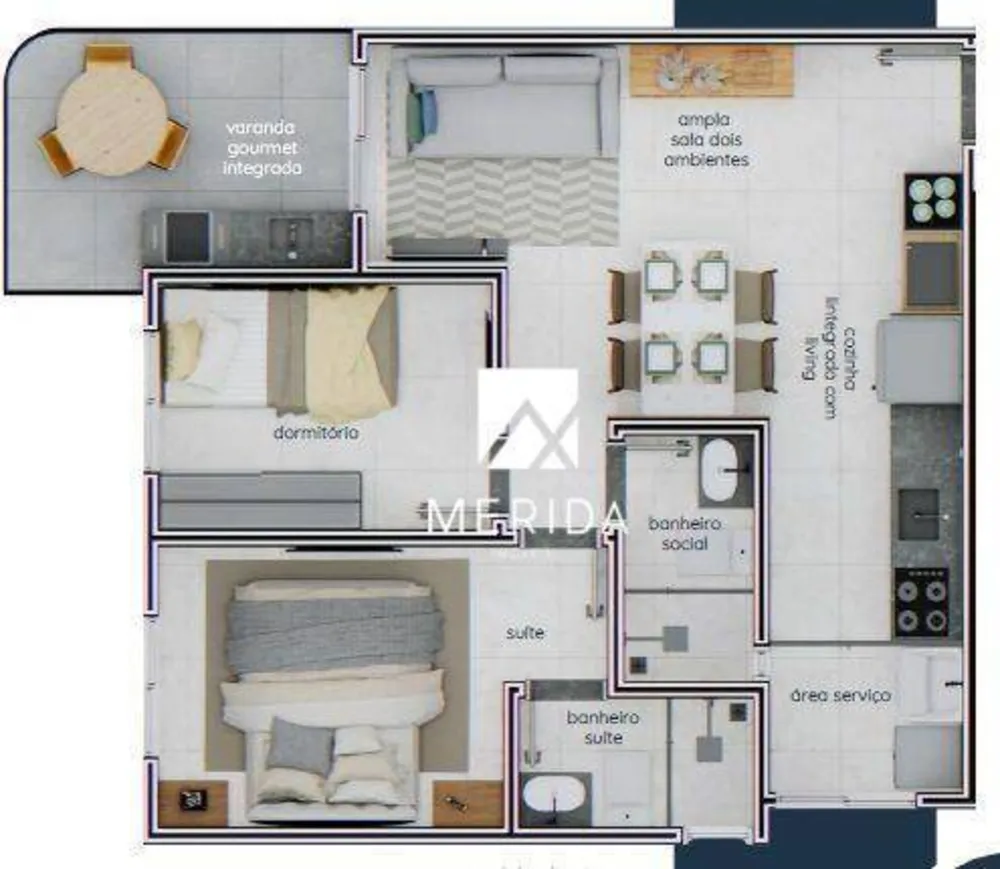 Apartamento, 2 quartos, 56 m² - Foto 1