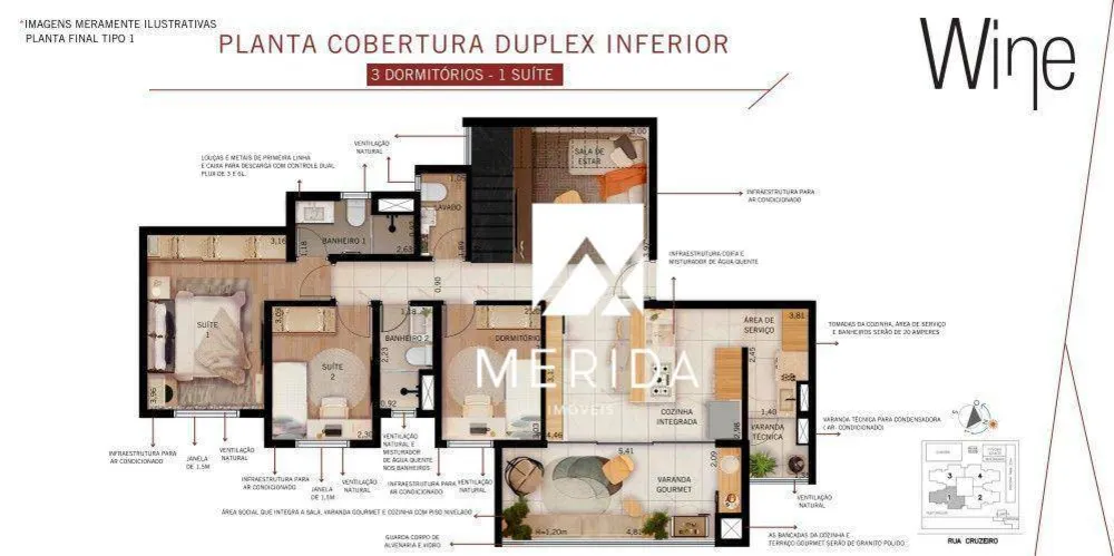 Cobertura, 3 quartos, 176 m² - Foto 2