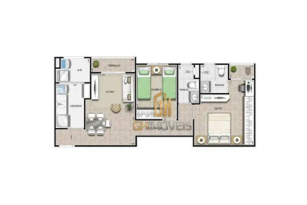 Apartamento, 2 quartos, 55 m² - Foto 4