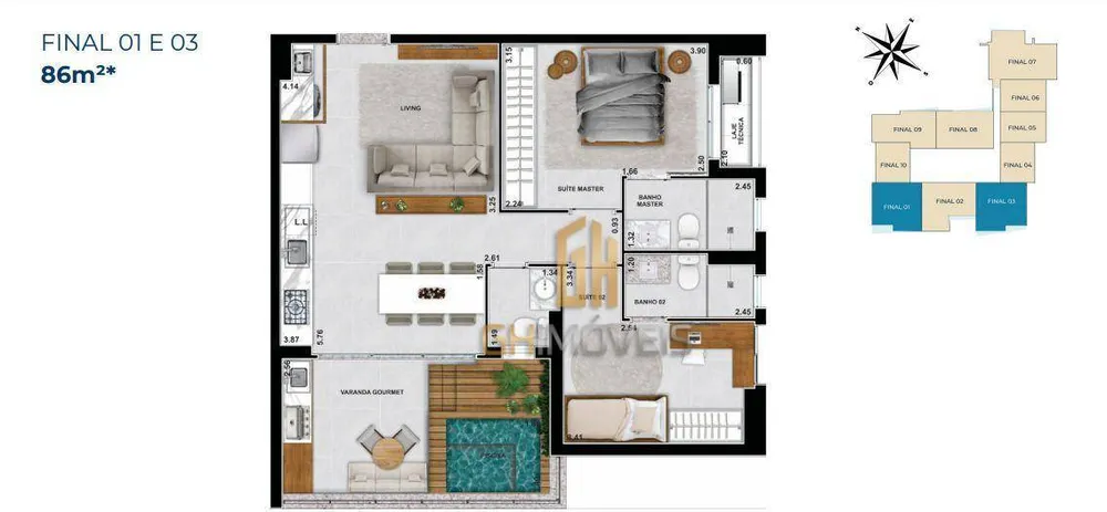 Apartamento, 2 quartos, 81 m² - Foto 1