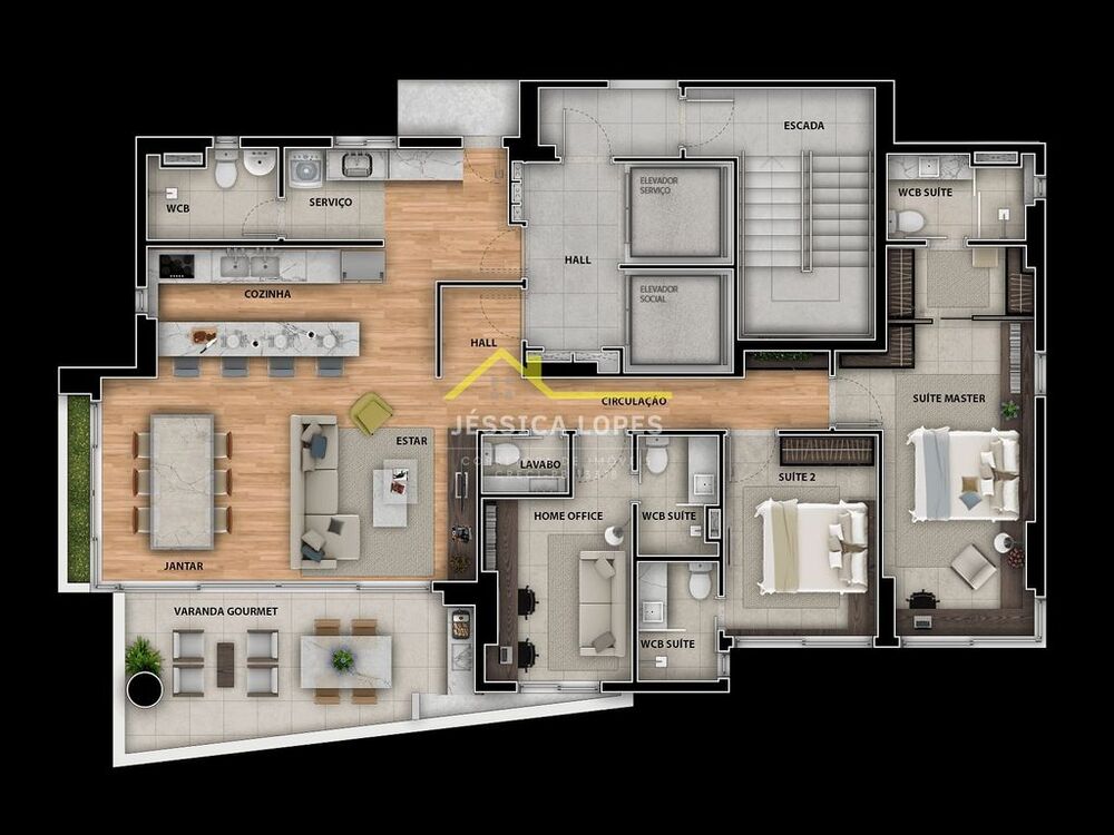 Apartamento, 3 quartos, 145 m² - Foto 1