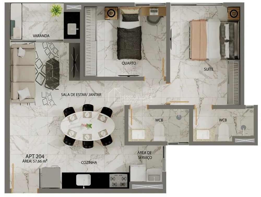 Apartamento, 2 quartos, 58 m² - Foto 4