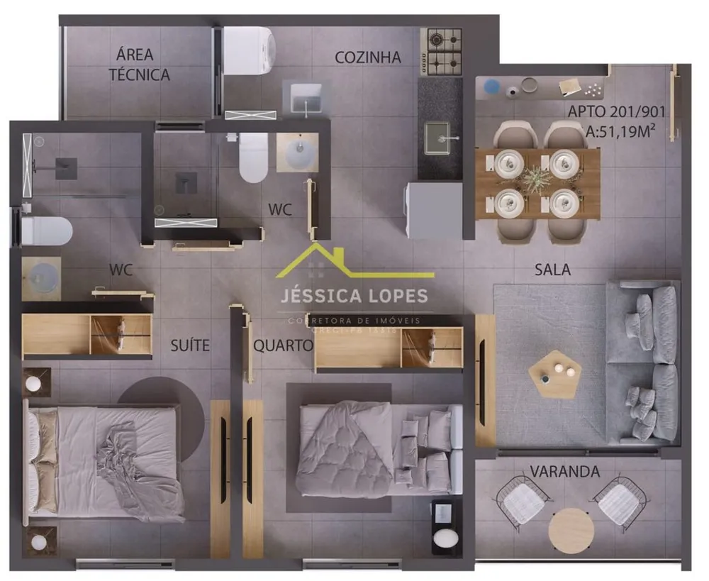 Apartamento, 2 quartos, 48 m² - Foto 8