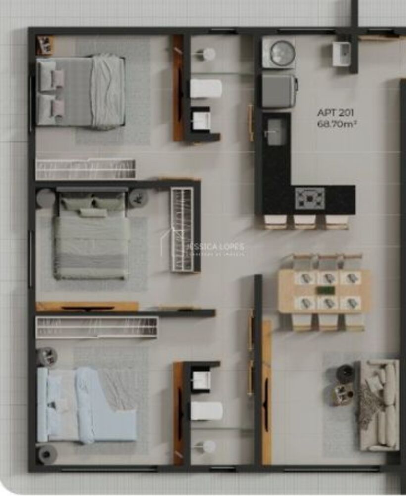 Apartamento, 3 quartos, 69 m² - Foto 5