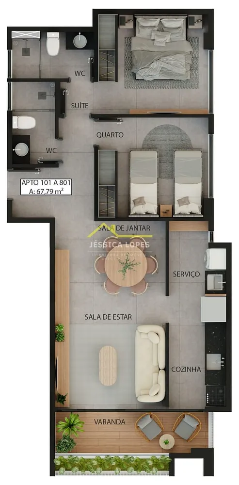 Apartamento, 2 quartos, 58 m² - Foto 4