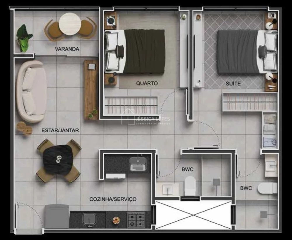 Apartamento, 2 quartos, 56 m² - Foto 6