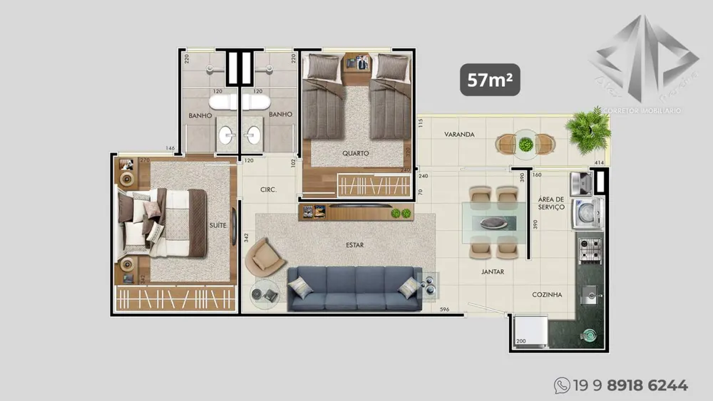 Apartamento, 2 quartos - Foto 2