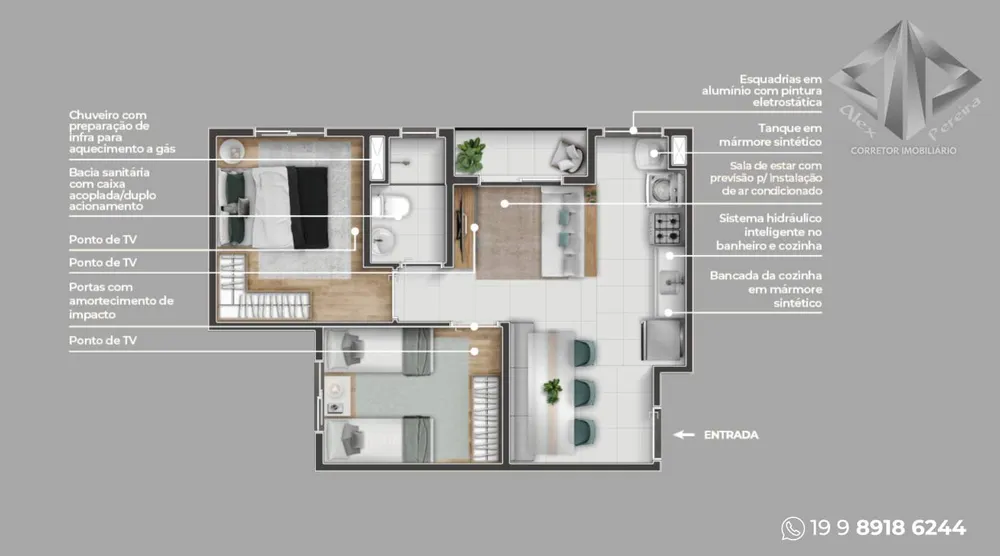 Apartamento, 2 quartos - Foto 3