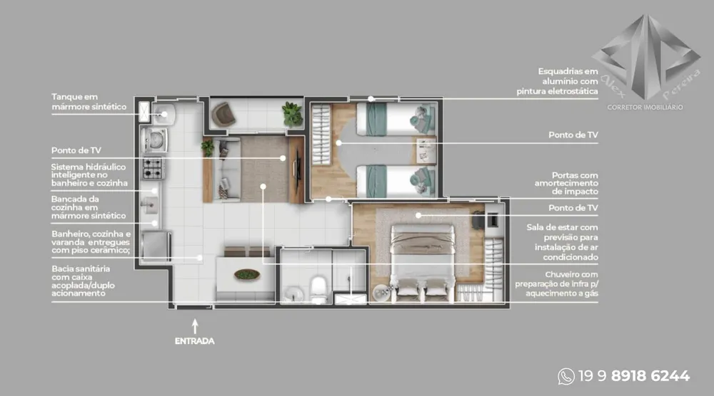 Apartamento, 2 quartos - Foto 2