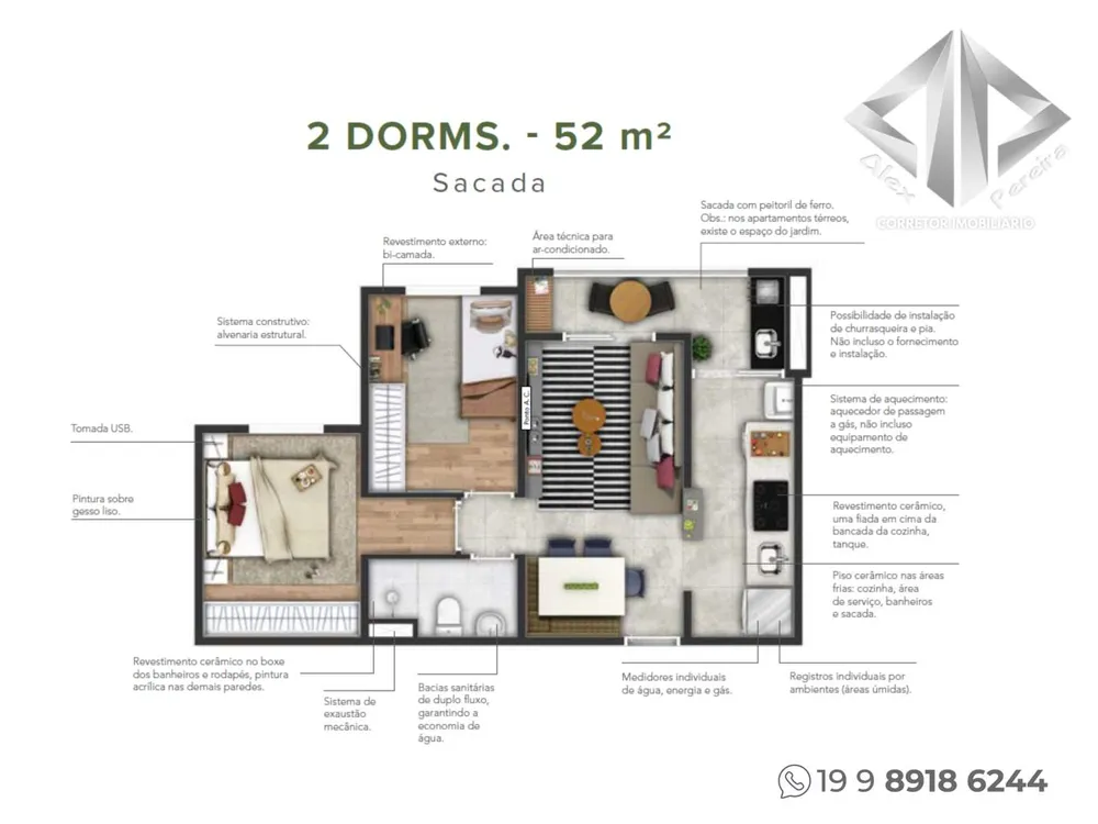 Apartamento, 2 quartos - Foto 3