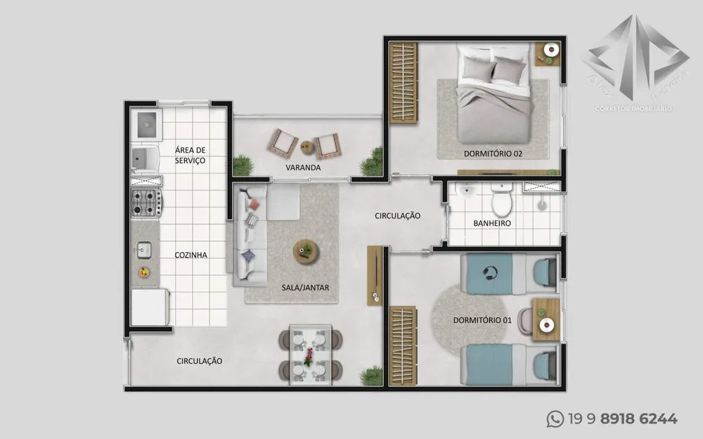 Apartamento, 2 quartos - Foto 3