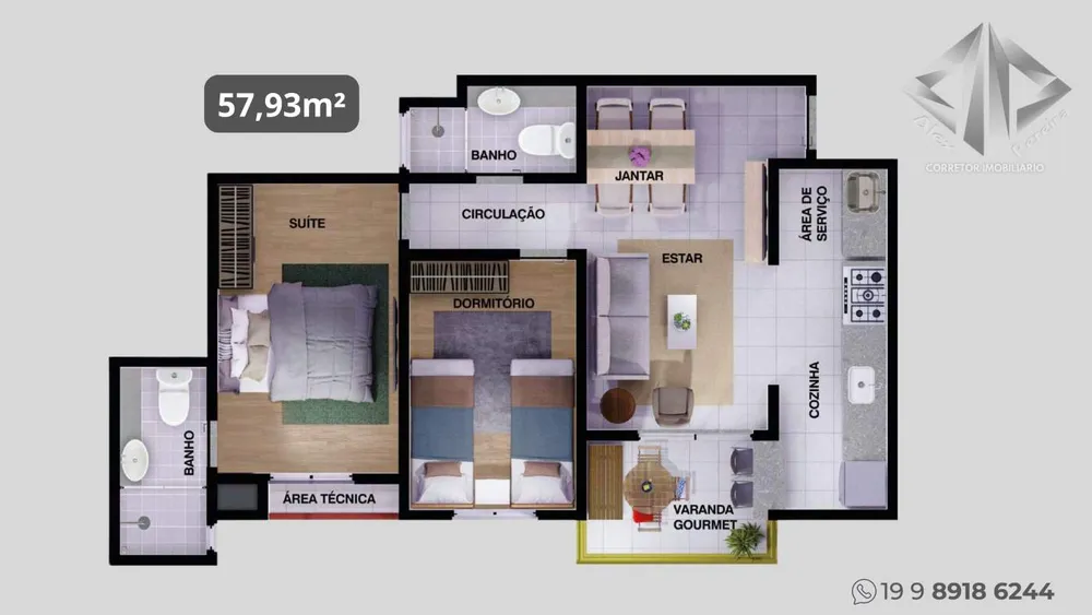 Apartamento, 2 quartos - Foto 3