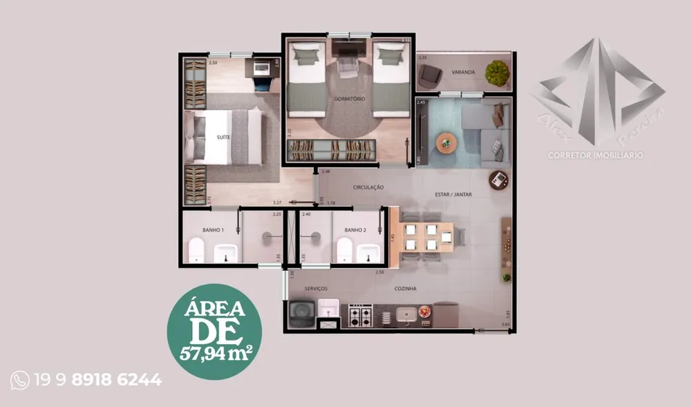 Apartamento, 2 quartos - Foto 3