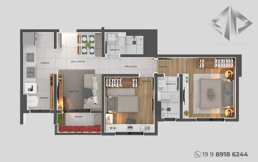 Apartamento, 2 quartos - Foto 3