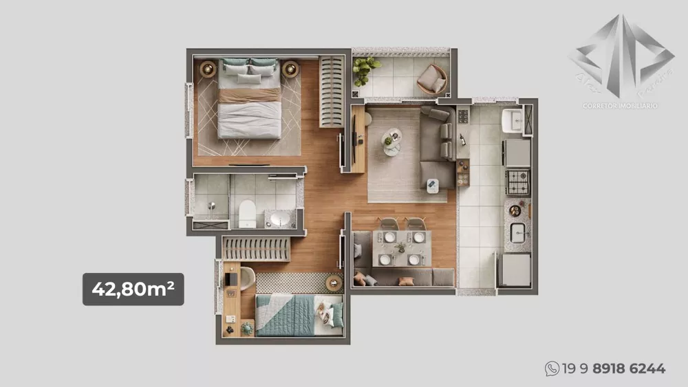 Apartamento, 2 quartos - Foto 3