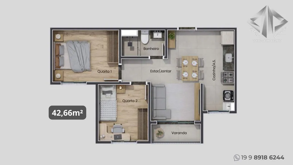 Apartamento, 2 quartos - Foto 3