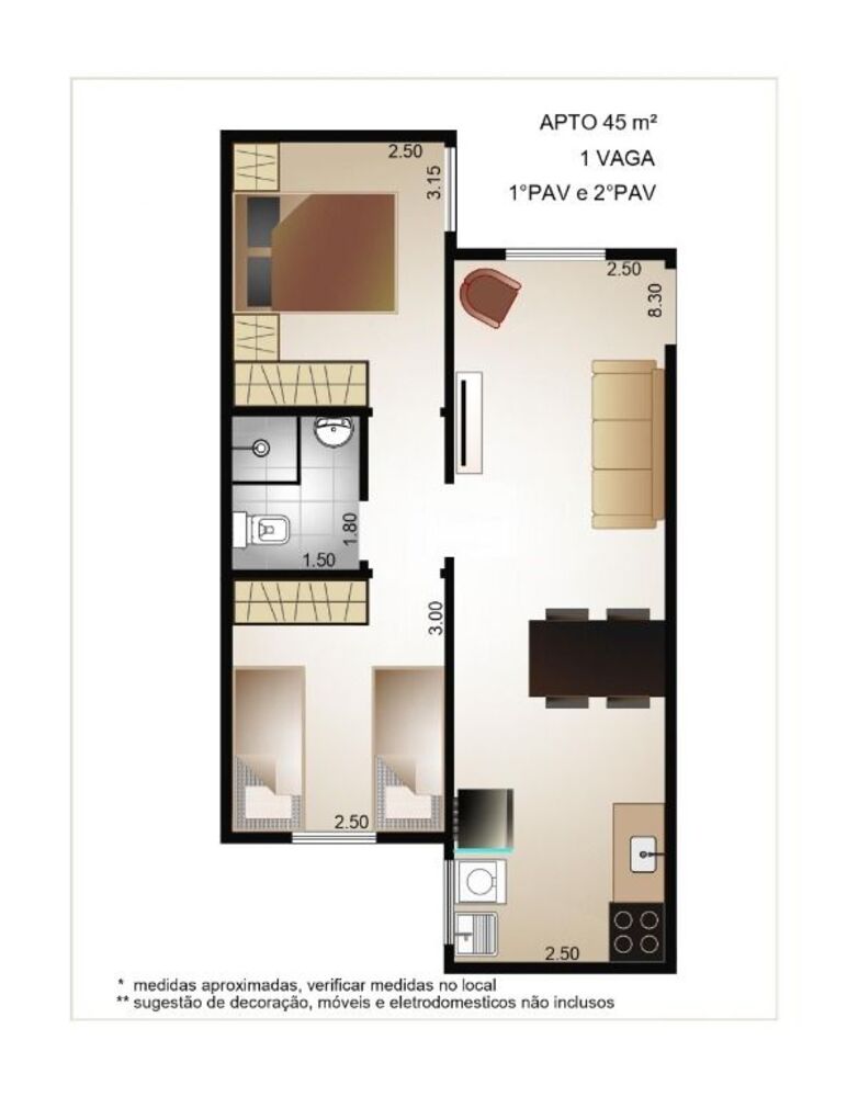 Apartamento, 2 quartos, 45 m² - Foto 5