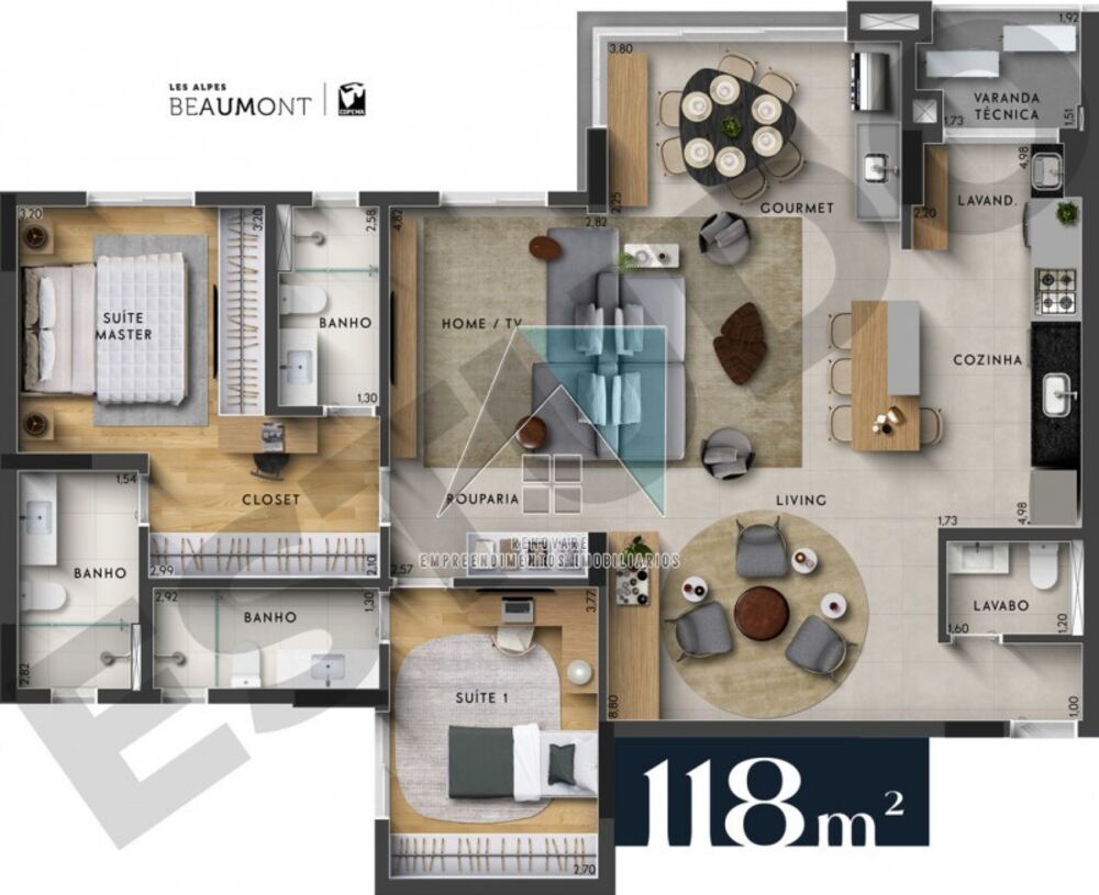 Apartamento à venda com 3 quartos, 119m² - Foto 3