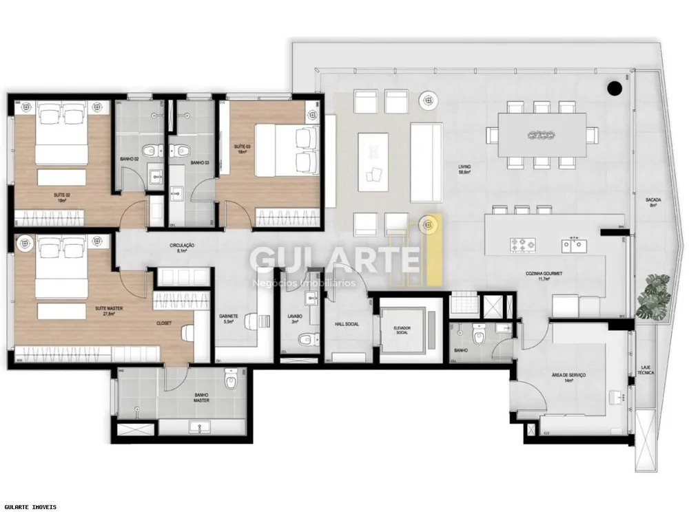 Apartamento, 3 quartos, 200 m² - Foto 8