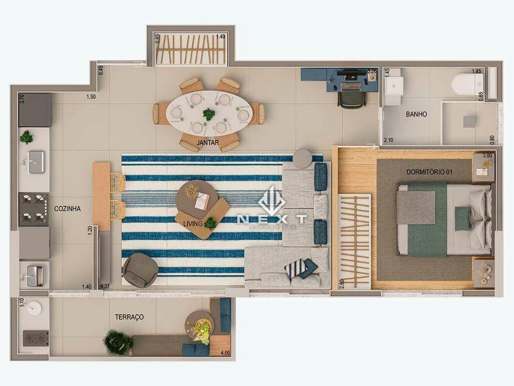 Apartamento, 2 quartos, 52 m² - Foto 8
