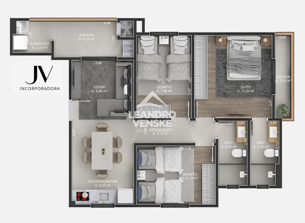Apartamento, 3 quartos, 73 m² - Foto 7
