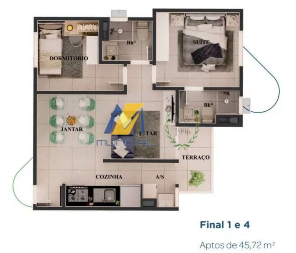 Apartamento à venda com 2 quartos, 46m² - Foto 8
