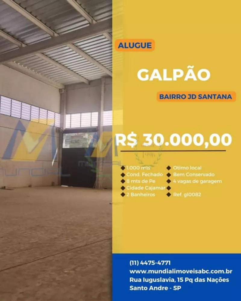 Depósito-Galpão-Armazém para alugar, 1000m² - Foto 1