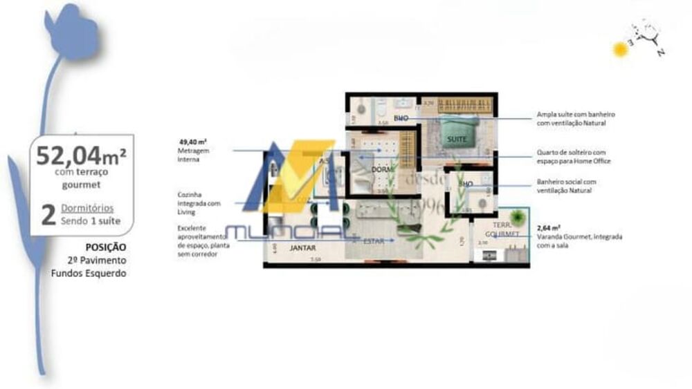 Apartamento, 2 quartos, 50 m² - Foto 4