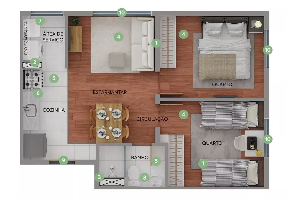 Apartamento, 2 quartos, 40 m² - Foto 9