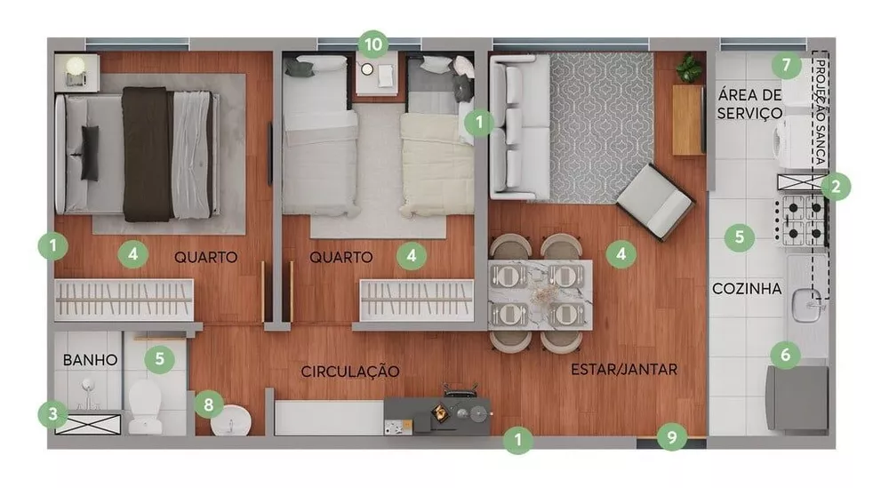 Apartamento, 2 quartos, 40 m² - Foto 10