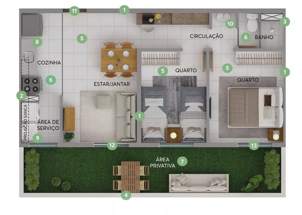 Apartamento, 2 quartos, 40 m² - Foto 12