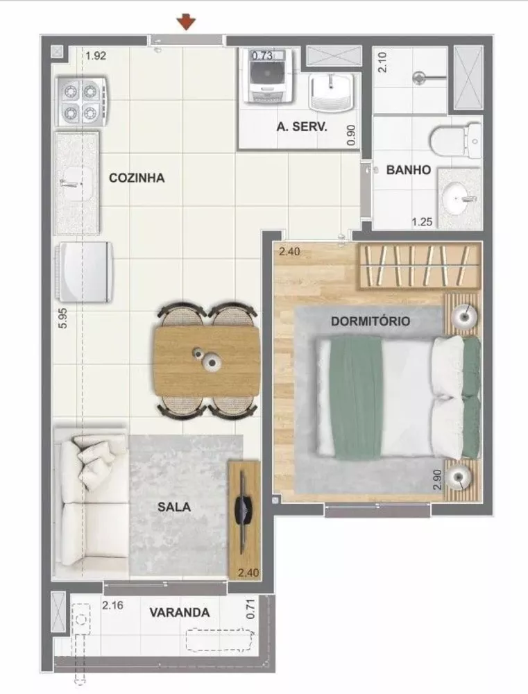 Apartamento, 1 quarto - Foto 9