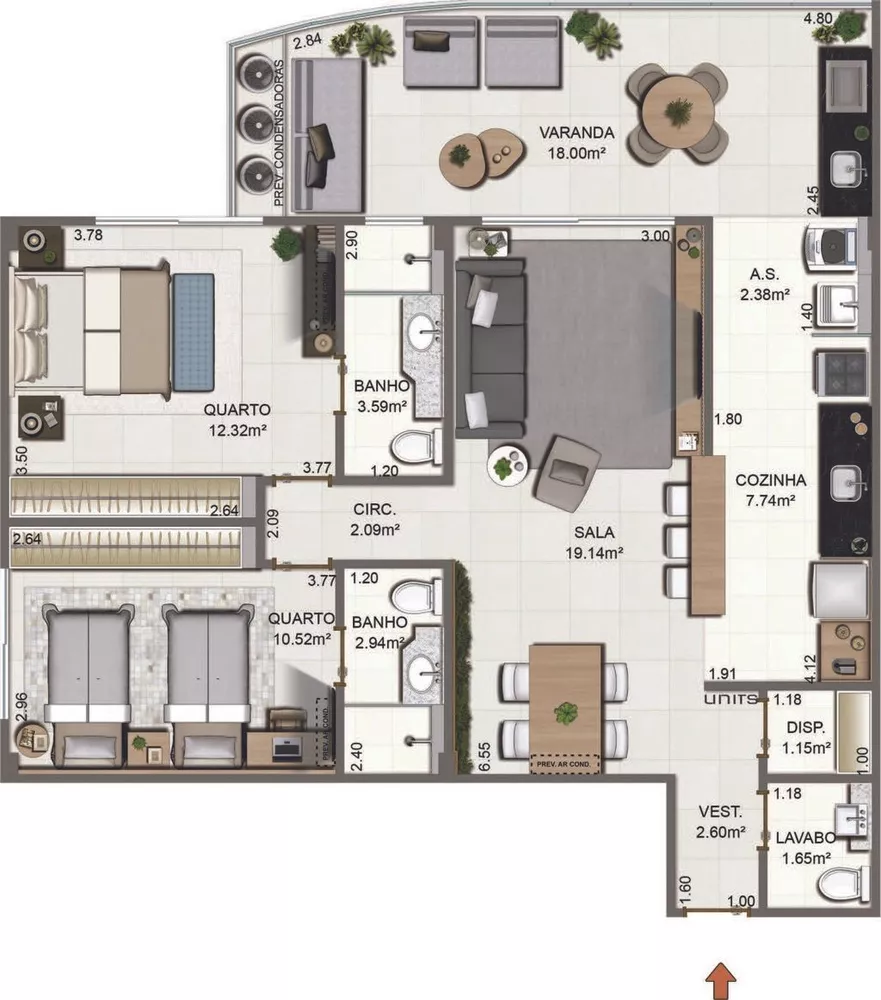 Apartamento, 1 quarto - Foto 1