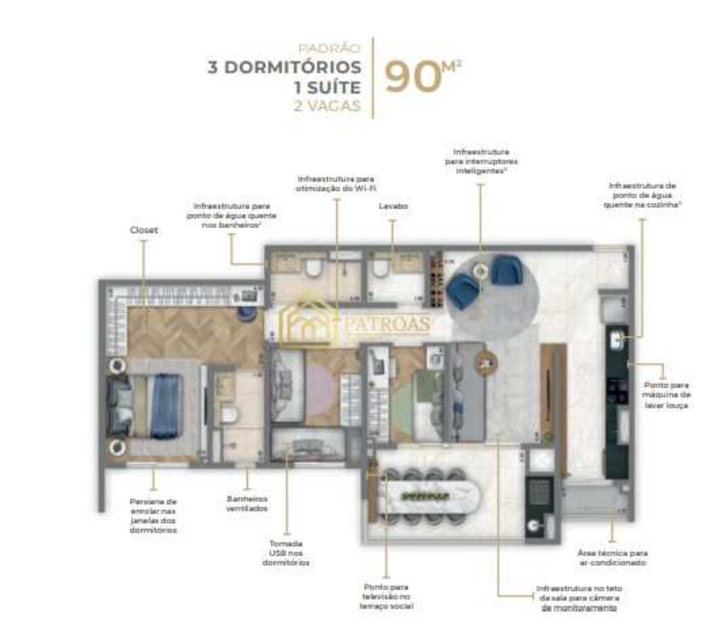 Apartamento, 2 quartos, 90 m² - Foto 12