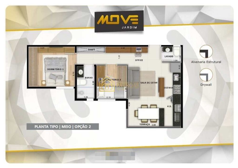 Apartamento, 2 quartos, 44 m² - Foto 3