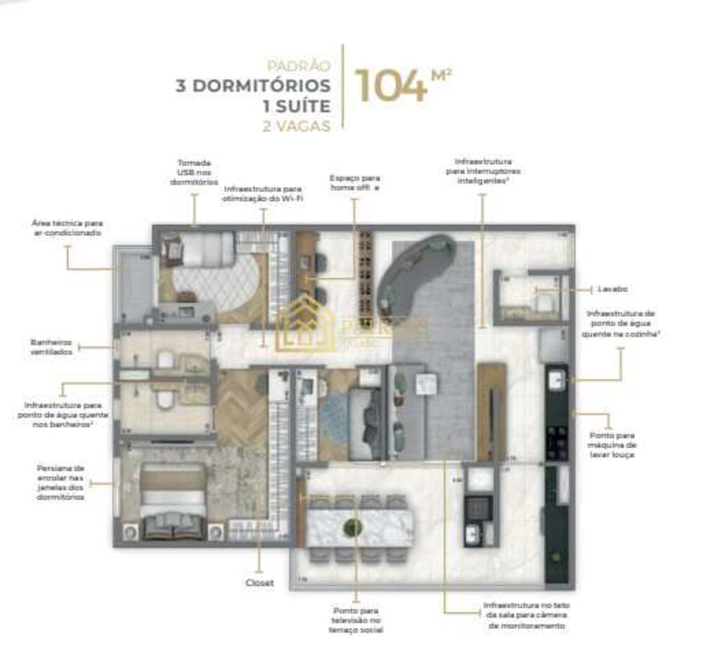 Apartamento, 3 quartos, 104 m² - Foto 8