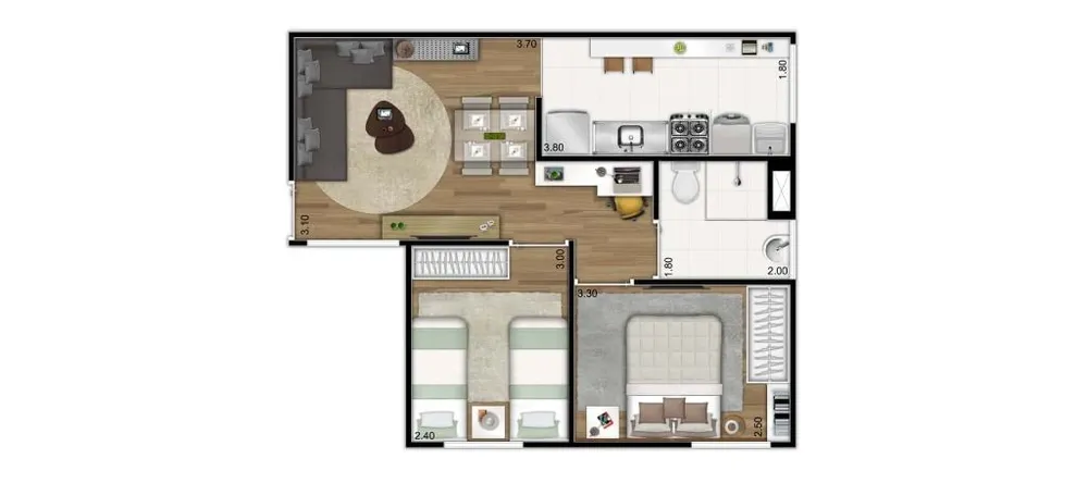 Apartamento, 2 quartos, 44 m² - Foto 7